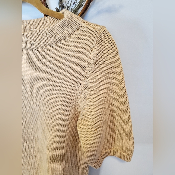 Talbots Womans Tan Ribbed Sweater - Picture 3 of 10